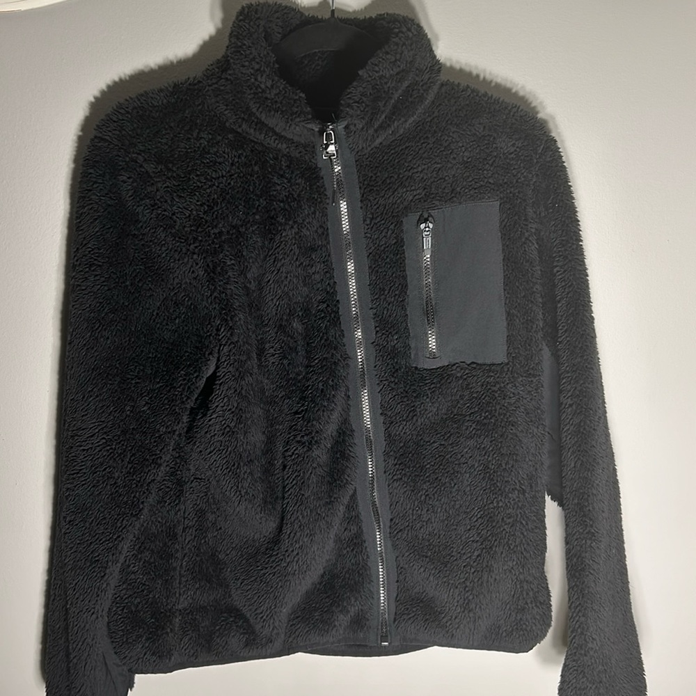 Calvin Klein black fluffy performance jacket